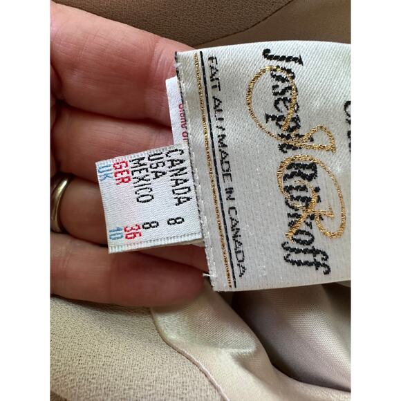 Vintage 90s Beige Nude Formal Jumpsuit Size 6 | Elegant Cocktail Evening - Picture 3 of 13